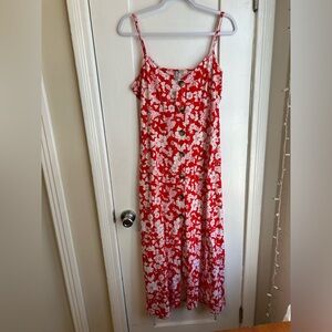 ASOS - NWT Red Floral Button-Front Spaghetti Strap Dress